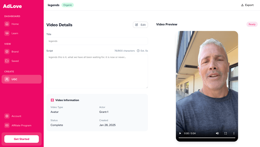 Adlove: Generate viral-worthy ad content in seconds - AINave